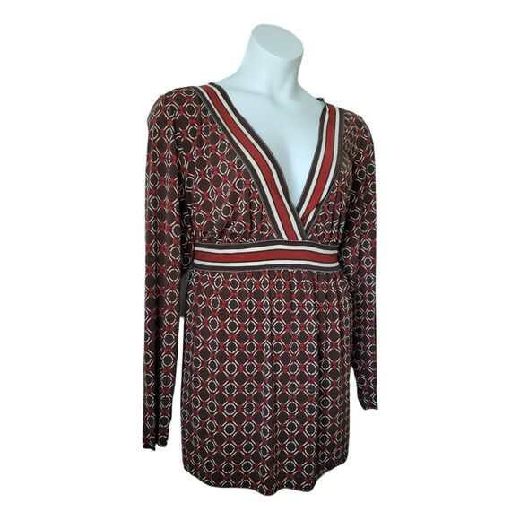 MSSP Max Studio Specialty Products NWT Brown V-Neck Long Sleeve Tunic Plus 3X - Picture 2 of 5